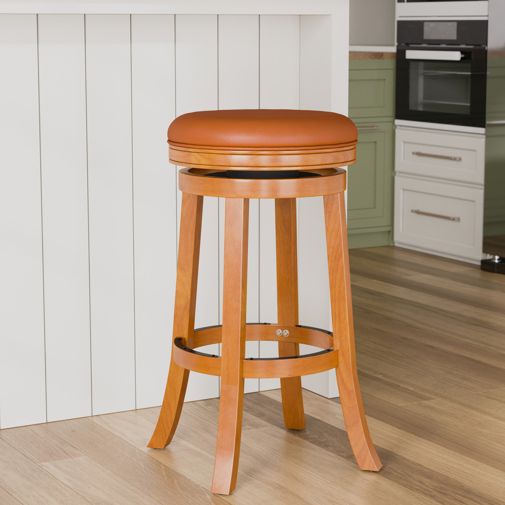 Lark Manor™ 30" Natural Saddle Leather Bar Stool, Swivel Functionality